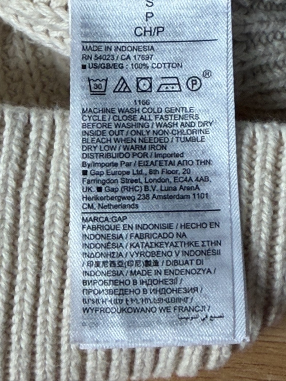 GAP Women's Chino Beige Shaker-Stitch Cardigan Size Small 54599 - Picture 13 of 16